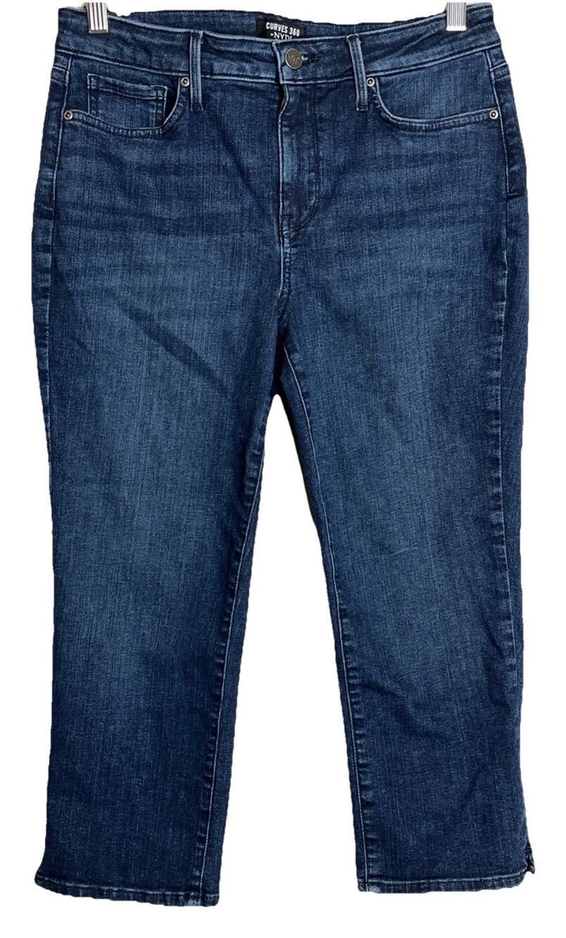 Curves 360 by NYDJ 6 Blue Mesquite Wash CMTB2903 Denim Capri Jeans